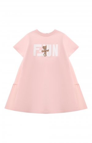 Хлопковое платье Fendi. Цвет: розовый