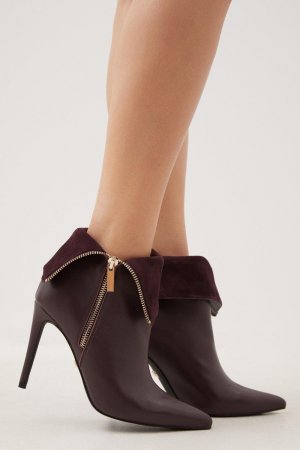 Кожаные ботинки с откидной молнией , коричневый Karen Millen