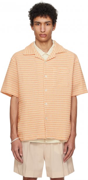 Оранжевая твидовая рубашка La Chemise Drole De Monsieur Drôle