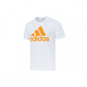 Sport Round Neck Short Sleeve T-Shirt With Logo Print Men Tops White H12173 Adidas