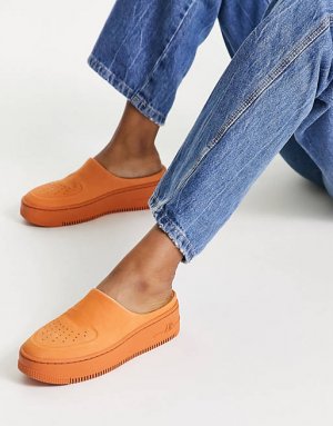 Пепельно-оранжевые кроссовки слипоны Air Force 1 Lover XX Nike