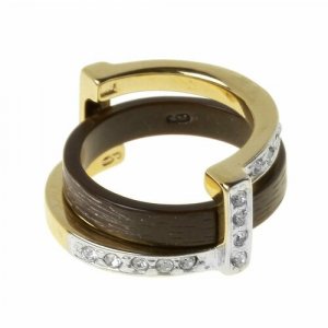 Кольцо , кристаллы Swarovski, размер 18, коричневый Jenavi. Цвет: коричневый