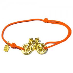 Браслет Велосипед MB0215-Au585-TOR оранжевый, размер 20 см Amorem. Цвет: оранжевый