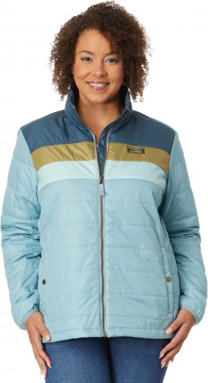 Классическая куртка-пуховик Mountain больших размеров в стиле колор-блок , цвет Storm Blue/Steel Blue L.L.Bean