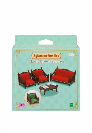 Набор игровой Sylvanian Families Классическая коричневая мебель для гостиной. Цвет: красный