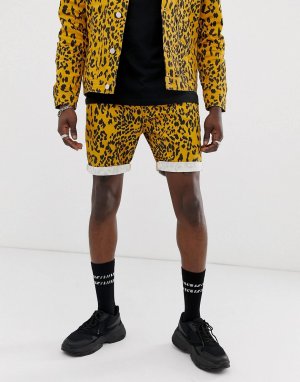 Джинсовые шорты с леопардовым принтом -Коричневый Urban Threads