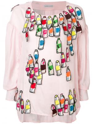 Декорированная блузка Tsumori Chisato. Цвет: розовый и фиолетовый