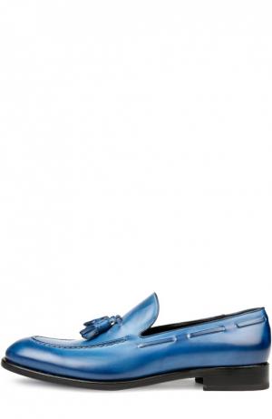 Лоферы с кремом для обуви Fratelli Rossetti. Цвет: синий