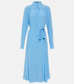 Платье-рубашка diane из шелкового крепдешина , синий Joseph