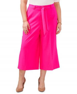 Широкие укороченные брюки-кюлоты больших размеров с поясом , розовый Vince Camuto