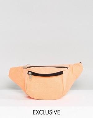 Оранжевая сумка-кошелек на пояс Inspired Reclaimed Vintage. Цвет: оранжевый