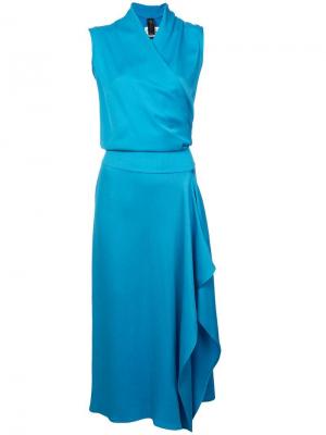 Многослойное платье с оборками Zero + Maria Cornejo. Цвет: синий