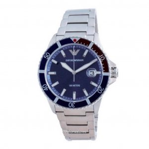 Blue Dial Stainless Steel Quartz AR11339 100M Мужские часы Emporio Armani