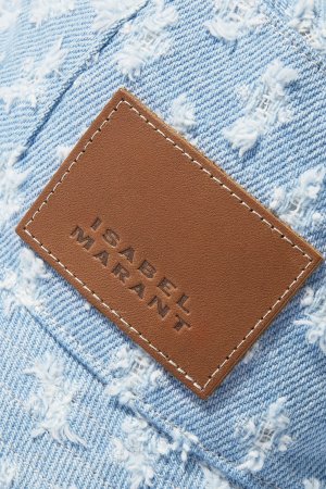 ISABEL MARANT джинсовая панама Delya с эффектом потертости и аппликацией, светло-синий