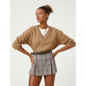 Пуловер , размер XS, коричневый KOTON. Цвет: коричневый