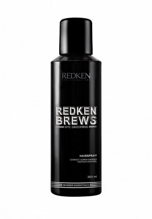 Спрей для волос Redken фиксирующий сильной фиксации Brews Hairspray, 200 мл. Цвет: черный