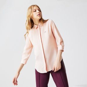 Блузы и рубашки Рубашка Slim fit Lacoste. Цвет: розовый