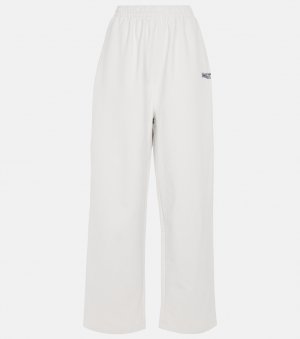 Спортивные брюки из хлопкового джерси с логотипом BALENCIAGA, белый Balenciaga